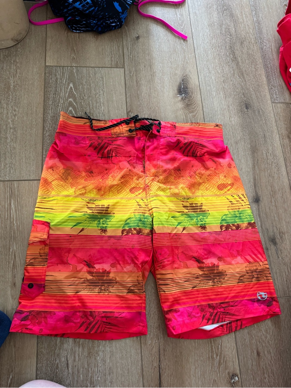 Ocean Current Men's Size L Swim Surf Board Shorts Multicolor Sunset Beach Shorts